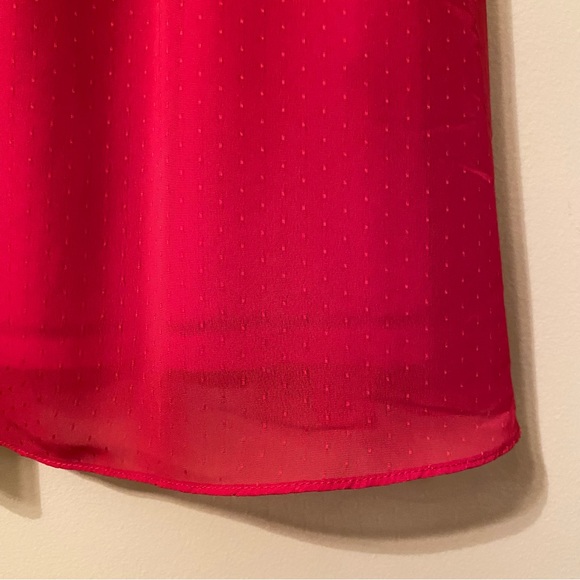 H&M red dress mini length cap sleeves elastic waist flowing material size 0 - Picture 8 of 15